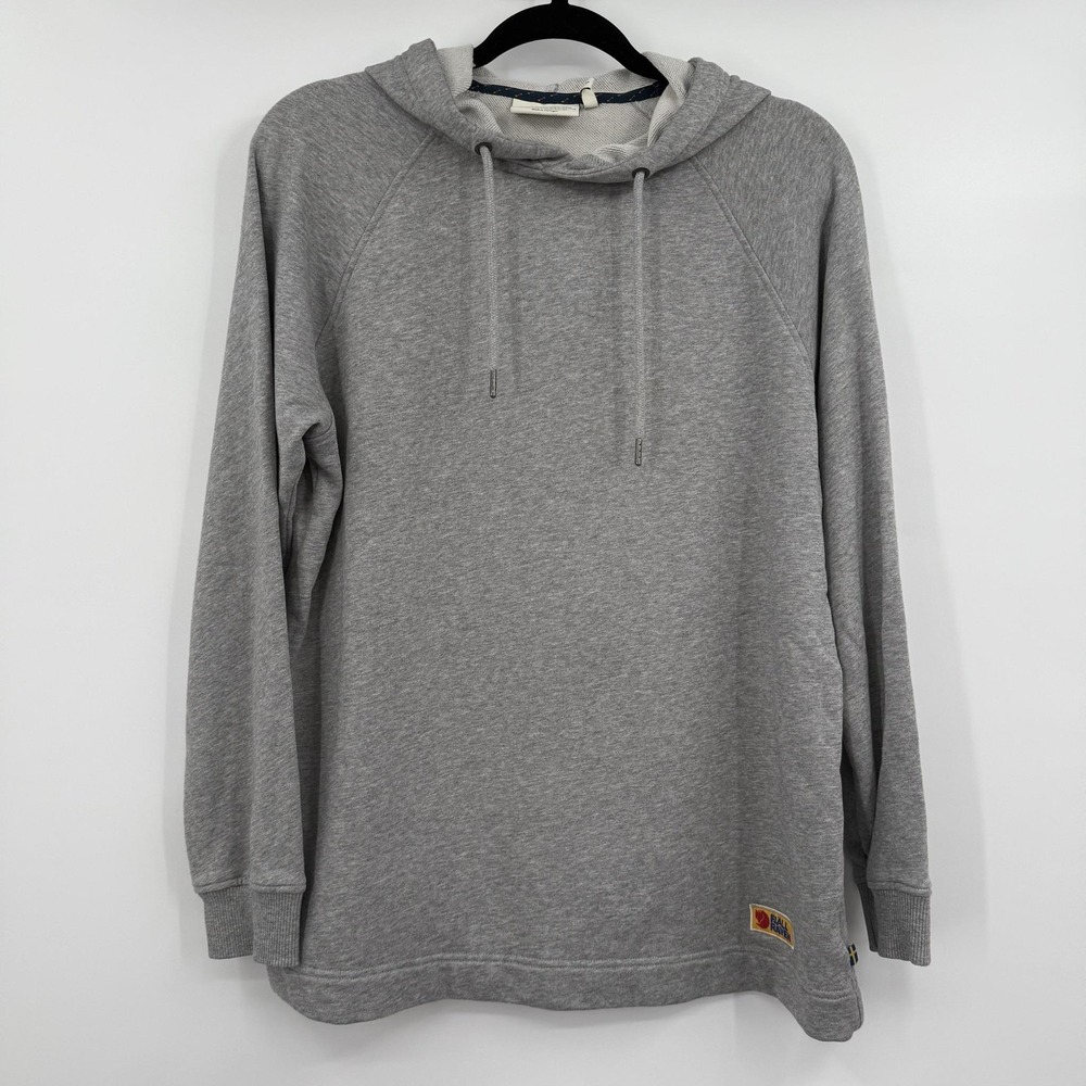 Fjällräven Hoodie Womens Small Gray Pullover Fleece Hooded Embroidered Logo